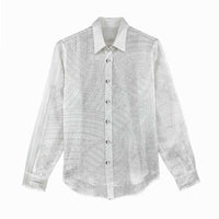 Samoan DNA Art Tattoo Women Casual Shirt Polynesian Pattern All White