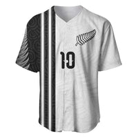 Custom New Zealand Football Baseball Jersey Silver Fern and Maori Tribal Black White Half Sporty Style LT03 Multicolor - Polynesian Pride