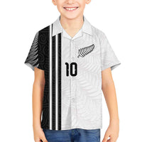 Custom New Zealand Football Hawaiian Shirt Silver Fern and Maori Tribal Black White Half Sporty Style LT03 - Polynesian Pride
