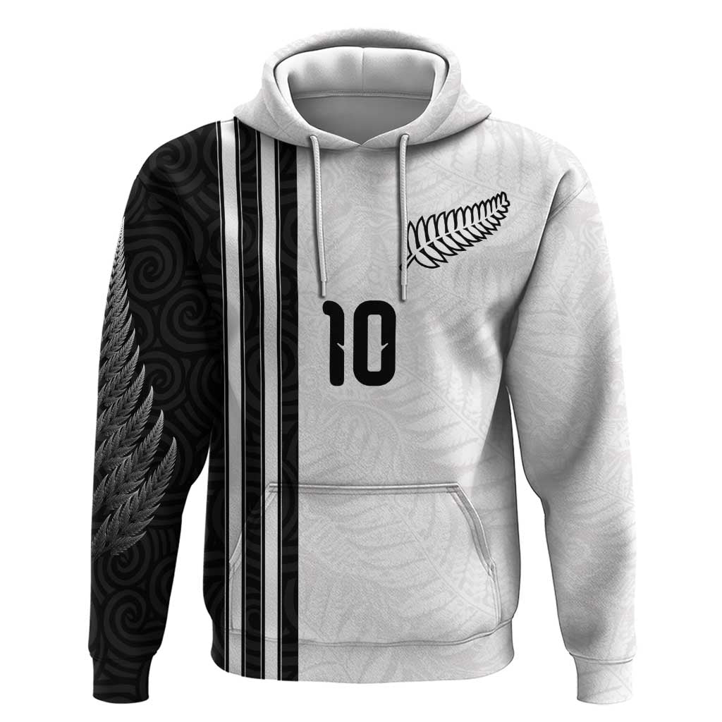 Custom New Zealand Football Hoodie Silver Fern and Maori Tribal Black White Half Sporty Style LT03 Pullover Hoodie Multicolor - Polynesian Pride