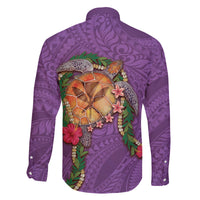 Hawaii Pikake and Maile Lei Family Matching Mermaid Dress and Hawaiian Shirt Honu Polynesian Pattern Pink Color LT03 - Polynesian Pride