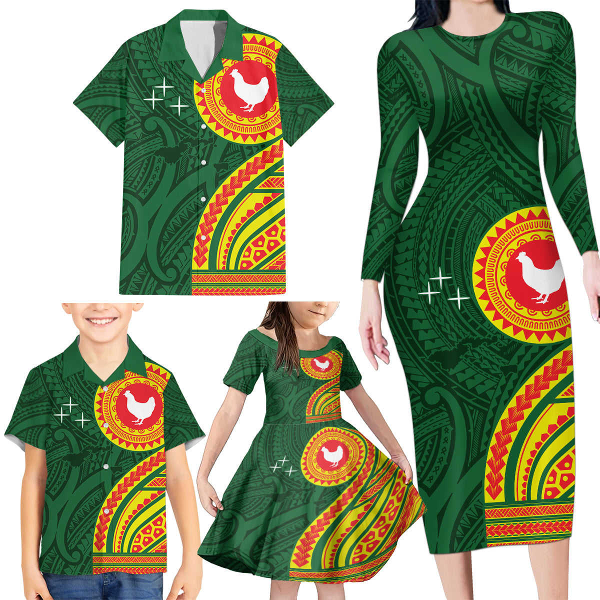 Manu'a Cession Day Family Matching Long Sleeve Bodycon Dress and Hawaiian Shirt Polynesian Pattern LT03 - Polynesian Pride