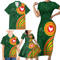 Manu'a Cession Day Family Matching Short Sleeve Bodycon Dress and Hawaiian Shirt Polynesian Pattern LT03 - Polynesian Pride