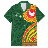 Manu'a Cession Day Family Matching Short Sleeve Bodycon Dress and Hawaiian Shirt Polynesian Pattern LT03 Dad's Shirt - Short Sleeve Green - Polynesian Pride