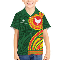 Manu'a Cession Day Kid Hawaiian Shirt Polynesian Pattern