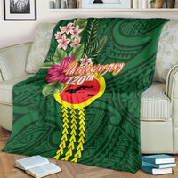 Manu'a Cession Day 120th Anniversary Blanket Polynesian Pattern and Hibiscus Flower