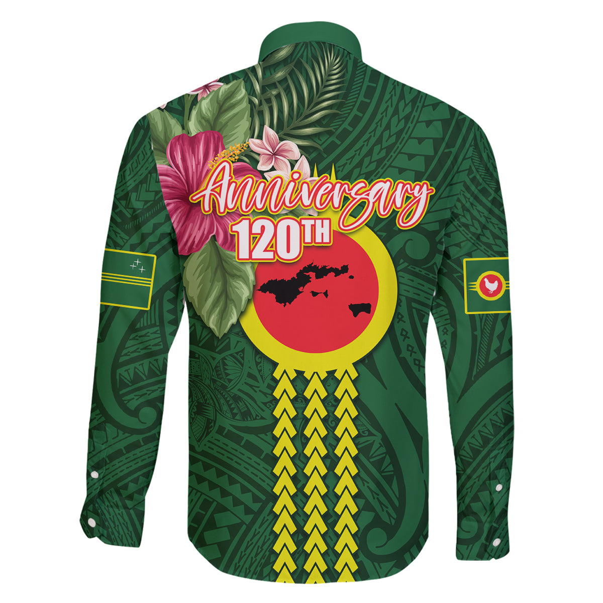 Manu'a Cession Day 120th Anniversary Family Matching Off The Shoulder Long Sleeve Dress and Hawaiian Shirt Polynesian Pattern and Hibiscus Flower LT03 - Polynesian Pride