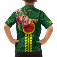 Manu'a Cession Day 120th Anniversary Family Matching Off Shoulder Maxi Dress and Hawaiian Shirt Polynesian Pattern and Hibiscus Flower LT03 - Polynesian Pride