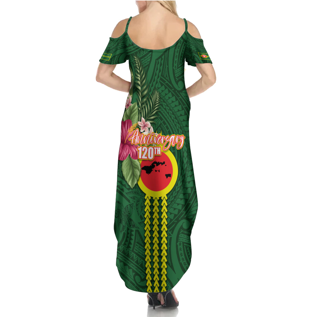 Manu'a Cession Day 120th Anniversary Family Matching Summer Maxi Dress and Hawaiian Shirt Polynesian Pattern and Hibiscus Flower LT03 - Polynesian Pride