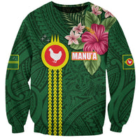 Manu'a Cession Day 120th Anniversary Sweatshirt Polynesian Pattern and Hibiscus Flower