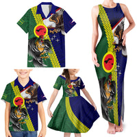 Manu'a Island and American Samoa Family Matching Tank Maxi Dress and Hawaiian Shirt Rooster and Eagle Mascot LT03 - Polynesian Pride