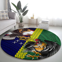 Manu'a Island and American Samoa Round Carpet Rooster and Eagle Mascot LT03 - Polynesian Pride