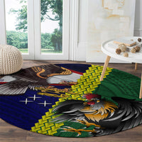 Manu'a Island and American Samoa Round Carpet Rooster and Eagle Mascot LT03 - Polynesian Pride