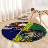 Manu'a Island and American Samoa Round Carpet Rooster and Eagle Mascot LT03 - Polynesian Pride