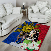 Philippines Lapu-Lapu Area Rug Filipino Sun Tattoo With Yakan Pattern LT03 - Polynesian Pride