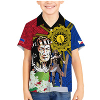 Philippines Lapu-Lapu Family Matching Mermaid Dress and Hawaiian Shirt Filipino Sun Tattoo With Yakan Pattern LT03 Son's Shirt Red - Polynesian Pride