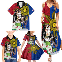 Philippines Lapu-Lapu Family Matching Summer Maxi Dress and Hawaiian Shirt Filipino Sun Tattoo With Yakan Pattern LT03 - Polynesian Pride