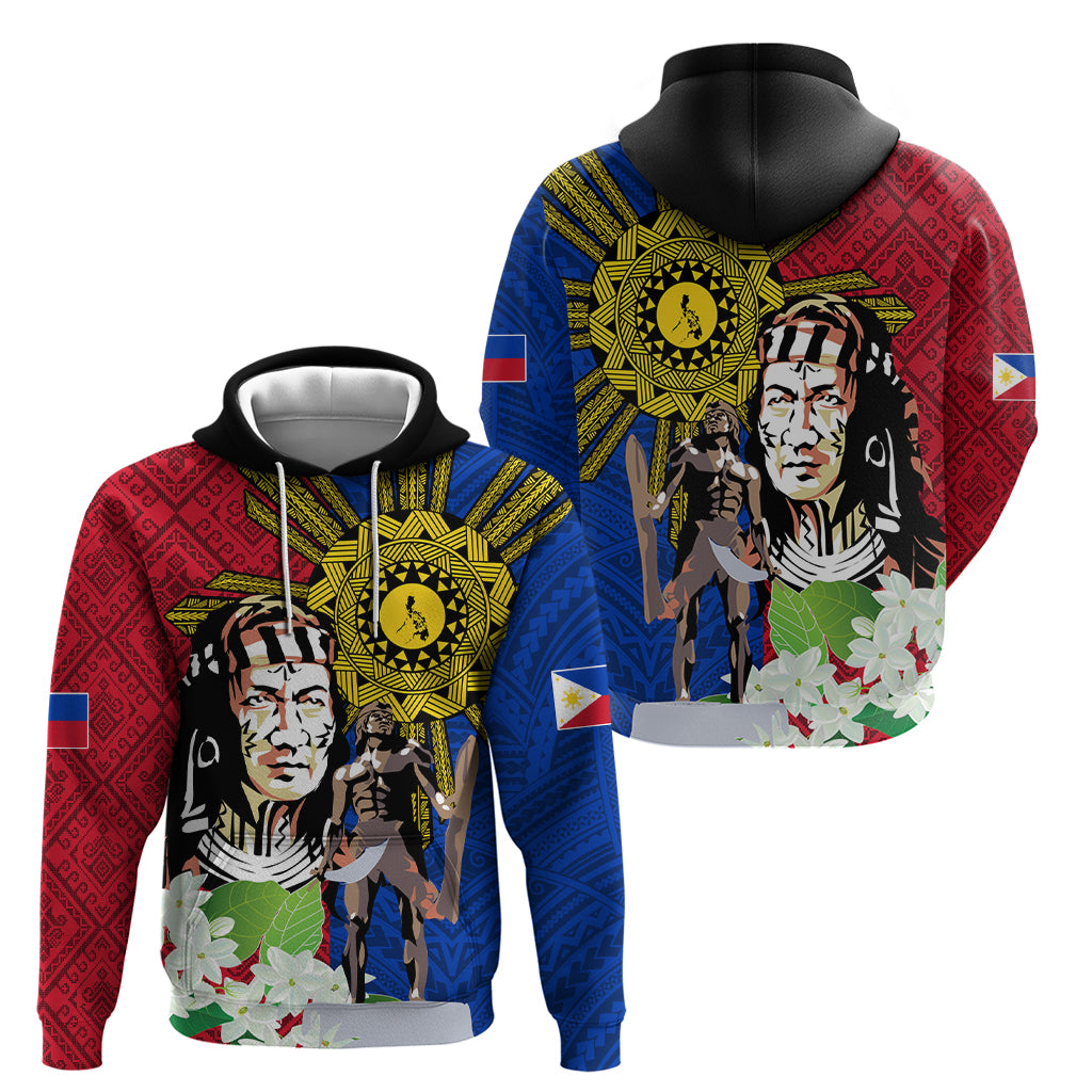 Philippines Lapu-Lapu Hoodie Filipino Sun Tattoo With Yakan Pattern LT03 - Polynesian Pride