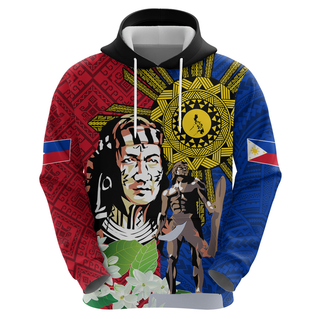 Philippines Lapu-Lapu Hoodie Filipino Sun Tattoo With Yakan Pattern LT03 - Polynesian Pride