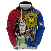 Philippines Lapu-Lapu Hoodie Filipino Sun Tattoo With Yakan Pattern LT03 - Polynesian Pride