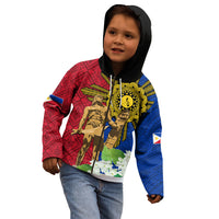 Philippines Lapu Lapu King Jasmine Flowers Kid Hoodie Filipino Sun Tattoo