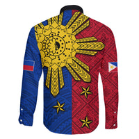 Philippines Sun Batok Tattoo Family Matching Long Sleeve Bodycon Dress and Hawaiian Shirt Polynesian and Yakan Pattern LT03 - Polynesian Pride