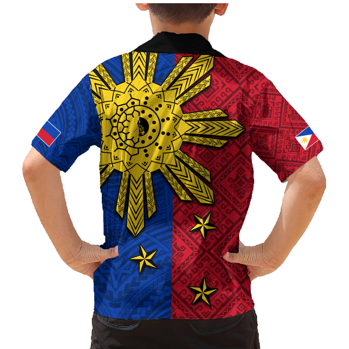 Philippines Sun Batok Tattoo Family Matching Mermaid Dress and Hawaiian Shirt Polynesian and Yakan Pattern LT03 - Polynesian Pride