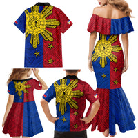 Philippines Sun Batok Tattoo Family Matching Mermaid Dress and Hawaiian Shirt Polynesian and Yakan Pattern LT03 - Polynesian Pride