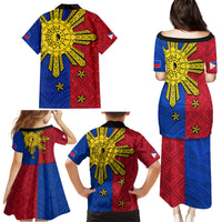 Philippines Sun Batok Tattoo Family Matching Puletasi and Hawaiian Shirt Polynesian and Yakan Pattern LT03 - Polynesian Pride
