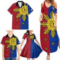 Philippines Sun Batok Tattoo Family Matching Summer Maxi Dress and Hawaiian Shirt Polynesian and Yakan Pattern LT03 - Polynesian Pride