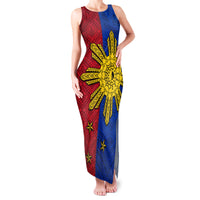 Philippines Sun Batok Tattoo Family Matching Tank Maxi Dress and Hawaiian Shirt Polynesian and Yakan Pattern LT03 Mom's Dress Red - Polynesian Pride