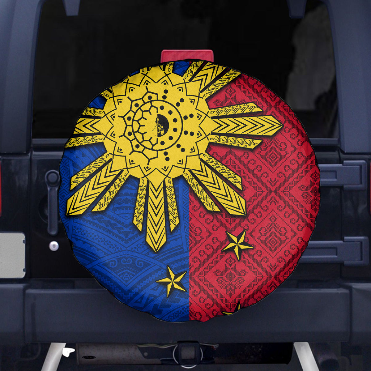 Philippines Sun Batok Tattoo Spare Tire Cover Polynesian and Yakan Pattern LT03 - Polynesian Pride