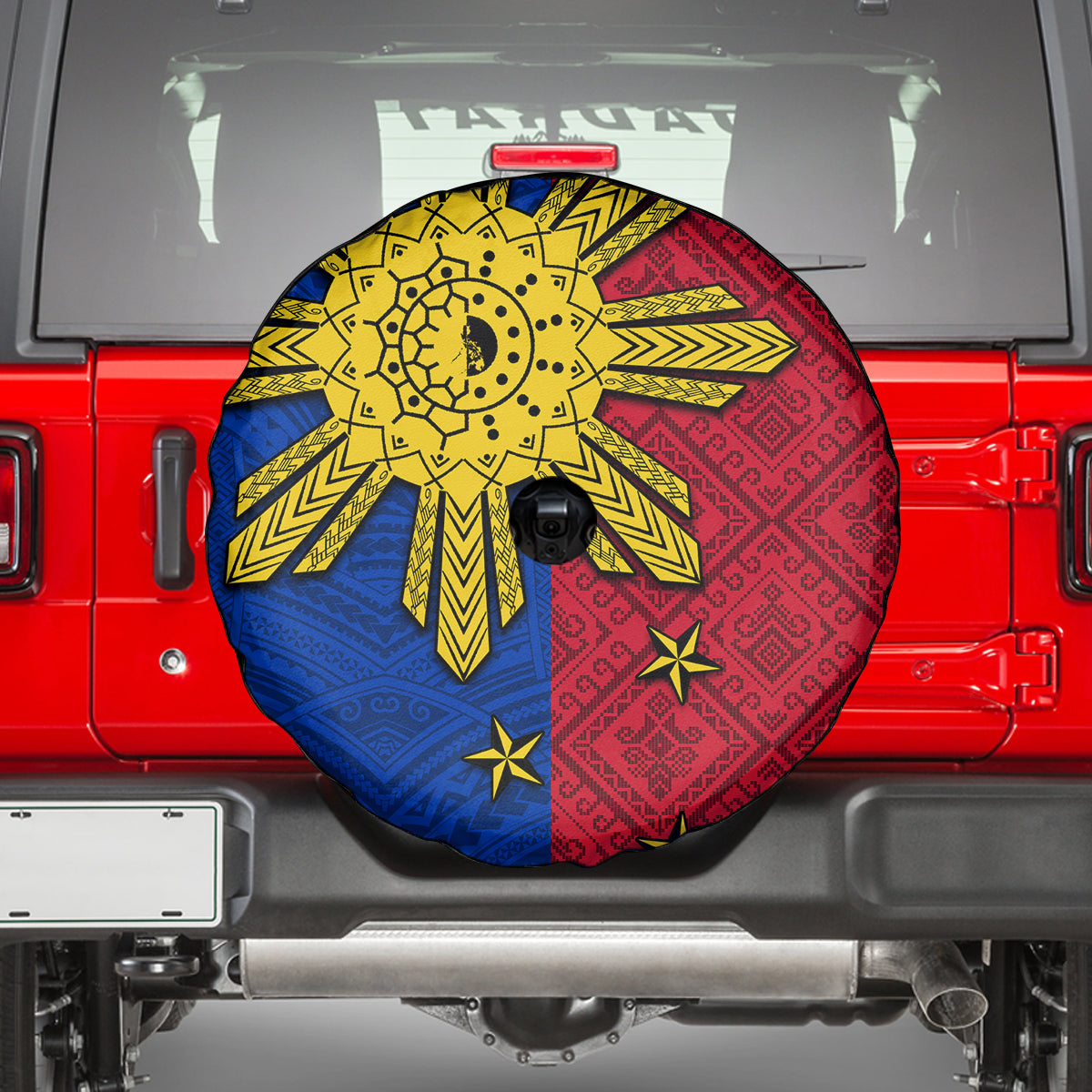 Philippines Sun Batok Tattoo Spare Tire Cover Polynesian and Yakan Pattern LT03 - Polynesian Pride