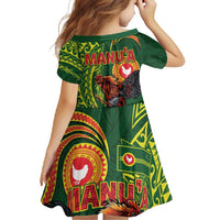 Proud of Manu'a Islands Family Matching Long Sleeve Bodycon Dress and Hawaiian Shirt Rooster and Polynesian Art Wing Style LT03 - Polynesian Pride
