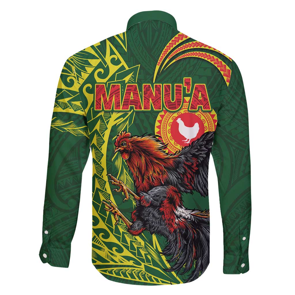 Proud of Manu'a Islands Family Matching Off Shoulder Short Dress and Hawaiian Shirt Rooster and Polynesian Art Wing Style LT03 - Polynesian Pride