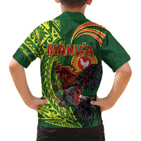 Proud of Manu'a Islands Family Matching Puletasi and Hawaiian Shirt Rooster and Polynesian Art Wing Style LT03 - Polynesian Pride