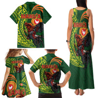 Proud of Manu'a Islands Family Matching Tank Maxi Dress and Hawaiian Shirt Rooster and Polynesian Art Wing Style LT03 - Polynesian Pride