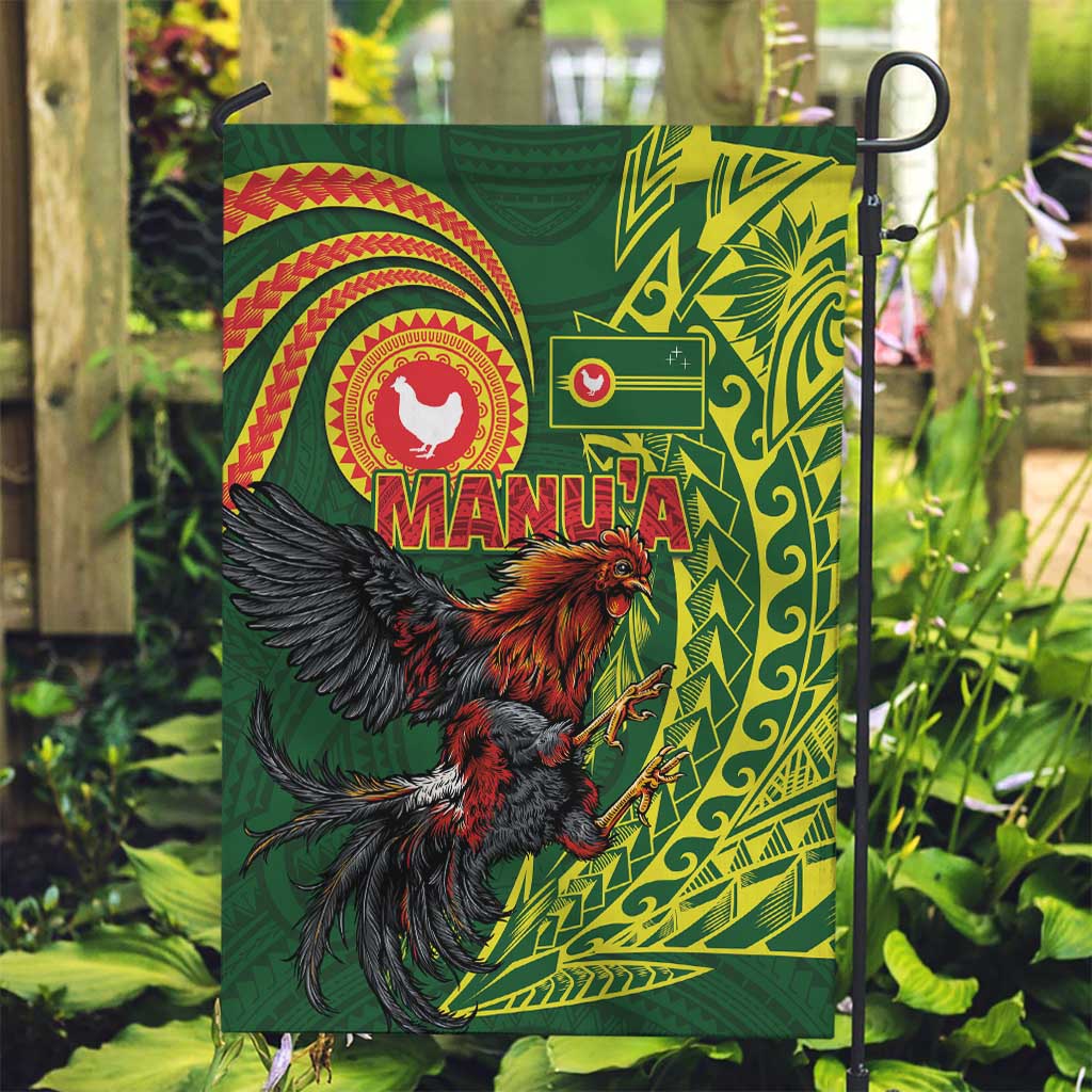 Proud of Manu'a Islands Garden Flag Rooster and Polynesian Art Wing Style