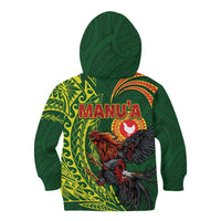 Proud of Manu'a Islands Kid Hoodie Rooster and Polynesian Art Wing Style LT03 - Polynesian Pride