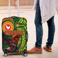 Proud of Manu'a Islands Luggage Cover Rooster and Polynesian Art Wing Style LT03 Green - Polynesian Pride