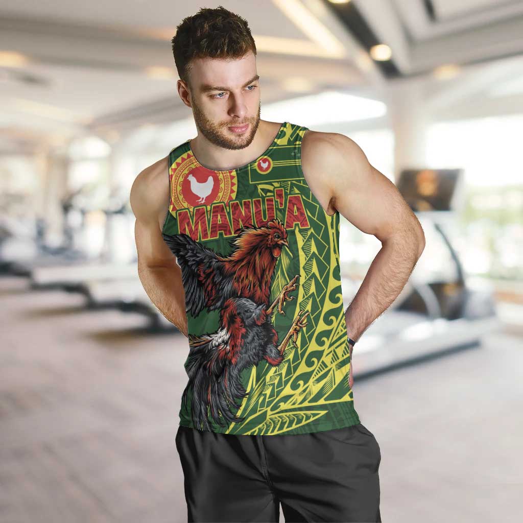 Proud of Manu'a Islands Men Tank Top Rooster and Polynesian Art Wing Style
