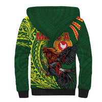 Proud of Manu'a Islands Sherpa Hoodie Rooster and Polynesian Art Wing Style LT03 - Polynesian Pride