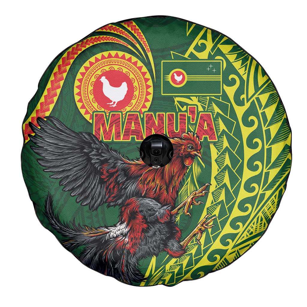 Proud of Manu'a Islands Spare Tire Cover Rooster and Polynesian Art Wing Style LT03 - Polynesian Pride