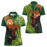 Proud of Manu'a Islands Women Polo Shirt Rooster and Polynesian Art Wing Style LT03 - Polynesian Pride