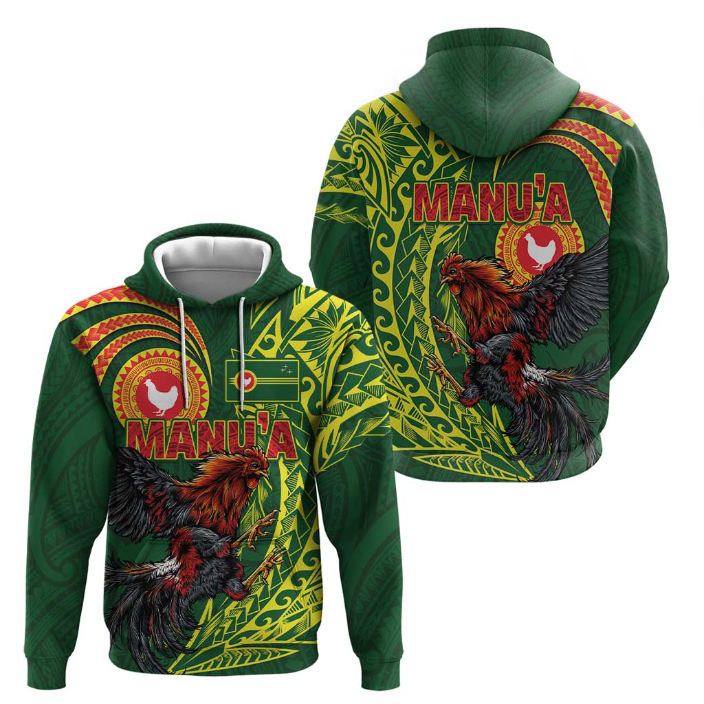 Proud of Manu'a Islands Zip Hoodie Rooster and Polynesian Art Wing Style LT03 - Polynesian Pride