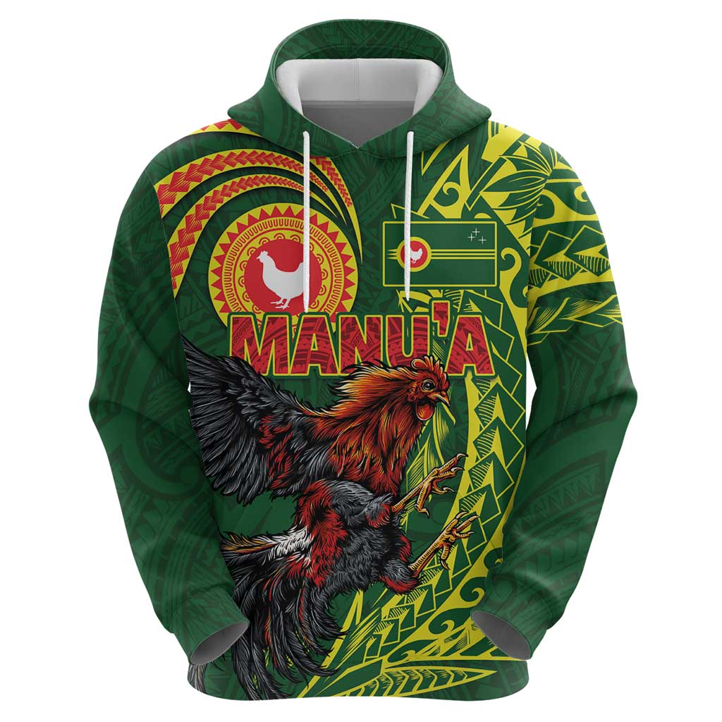Proud of Manu'a Islands Zip Hoodie Rooster and Polynesian Art Wing Style LT03 - Polynesian Pride