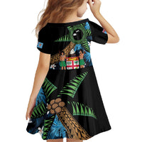 Fiji Day Family Matching Off Shoulder Maxi Dress and Hawaiian Shirt Palm Tree With Plumeria Tapa Tribal Pattern LT03 - Polynesian Pride