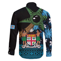 Fiji Day Family Matching Off Shoulder Short Dress and Hawaiian Shirt Palm Tree With Plumeria Tapa Tribal Pattern LT03 - Polynesian Pride