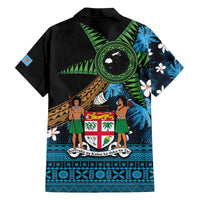 Fiji Day Family Matching Puletasi and Hawaiian Shirt Palm Tree With Plumeria Tapa Tribal Pattern LT03 - Polynesian Pride