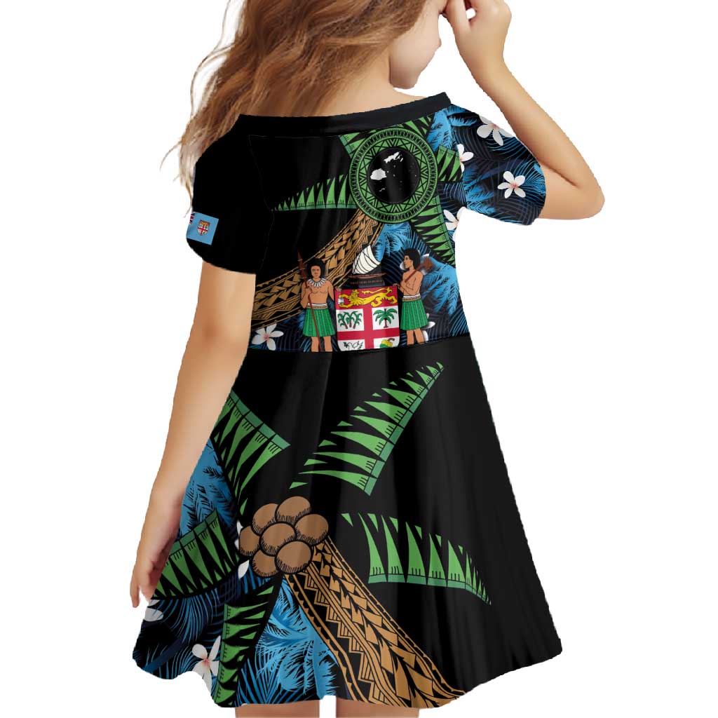 Fiji Day Family Matching Tank Maxi Dress and Hawaiian Shirt Palm Tree With Plumeria Tapa Tribal Pattern LT03 - Polynesian Pride
